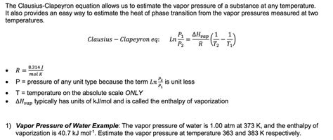 Clausius Clapeyron Equation