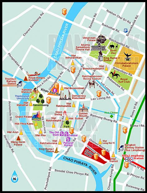 Complete Tourist Attractions Map of Bangkok Thailand | About BTS Bangkok Thailand Airport Map