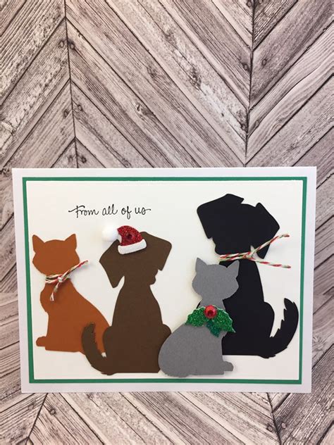 Dog and Cat Christmas Card Pet Christmas Card Cats and Dogs - Etsy