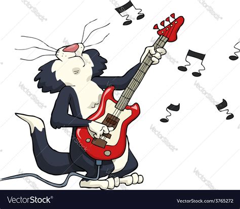 Cat playing the electric guitar Royalty Free Vector Image