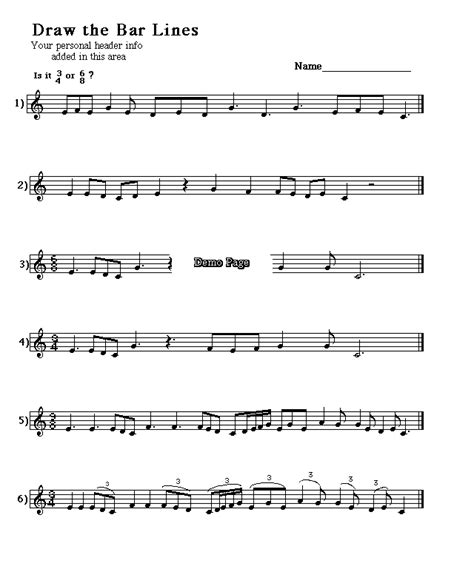 Free Downloads RHYTHM: BAR LINES - METER - NOTE VALUES