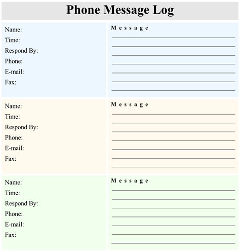 Message Taking Template - Free Sample, Example & Format Templates - Free Sample, Example ...