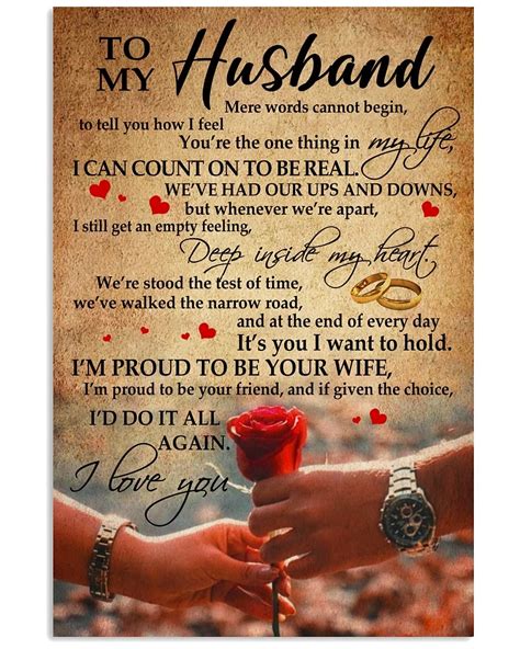 Perfect Gifts To My Husband Poster | Family Love Gifts | Idee, Amore, Matrimonio