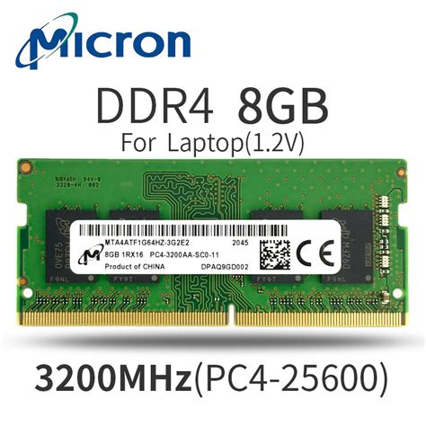 Micron DDR4 8GB 3200MHz 260 PIN SODIMM, 1.2V laptop ram memory module ...