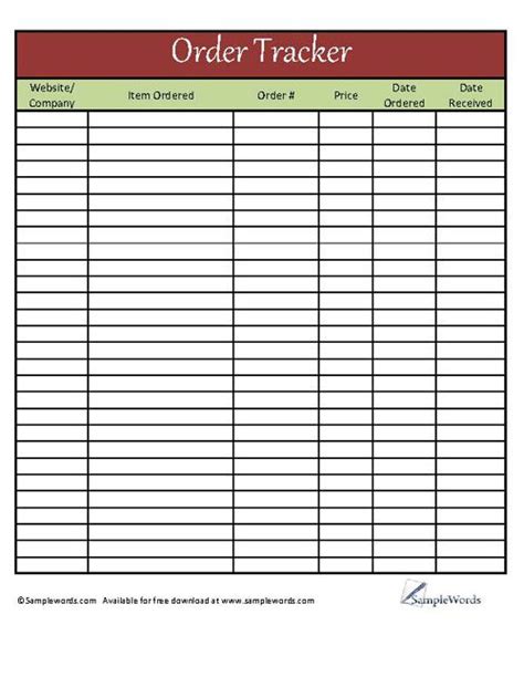 Printable Order Tracker - Excel XLS | Business printables, Business management degree, Small ...