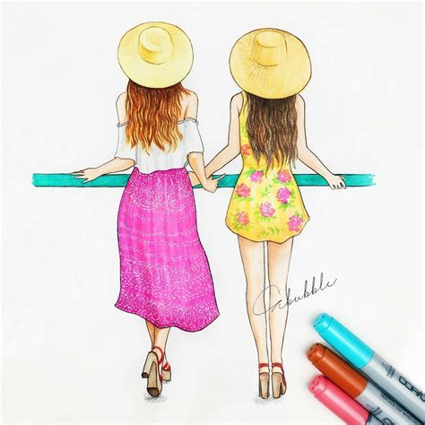 Pin by #Volleyball on Bff | Best friend drawings, Drawings of friends, Bff drawings