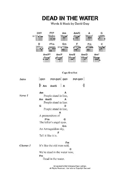 Dead In The Water by David Gray - Guitar Chords/Lyrics - Guitar Instructor