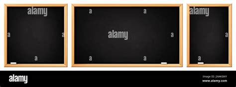 School blackboards. Black board with wooden frame, rectangular and square chalkboard ...