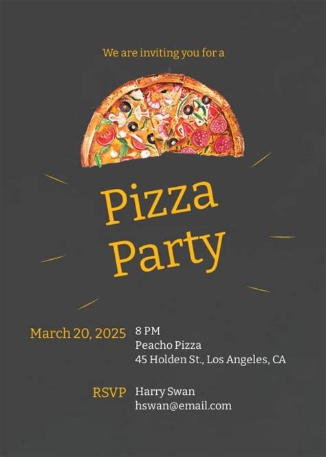 Office Pizza Party Invitation Template