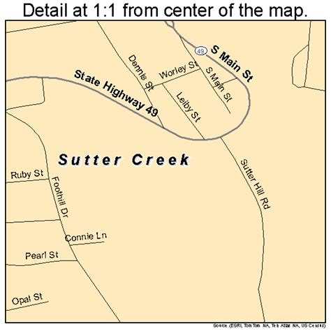 Sutter Creek California Street Map 0677392