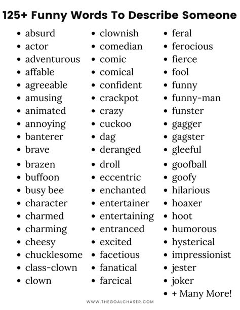 125+ Funny Words To Describe Someone - Funny Adjectives