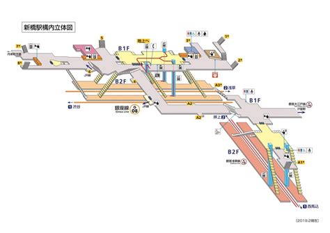 Shimbashi station map - Map of Shimbashi station (Kantō - Japan)