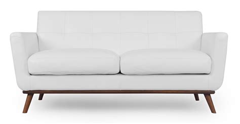 Kardiel Jackie Mid-Century Modern Classic 68" Sofa, White Top Grain Aniline Leather - Walmart ...