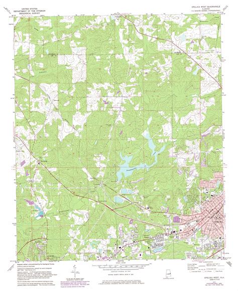 Opelika West topographic map 1:24,000 scale, Alabama