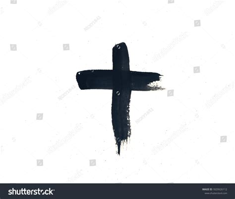 Black Hand Drawn Cross Symbol Isolated Stock Illustration 1829926112 ...