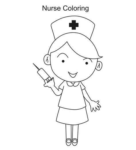 Nurse with Syringe Coloring Page - NetArt