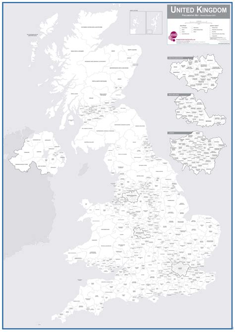 UK Parliamentary Boundary Outline Map