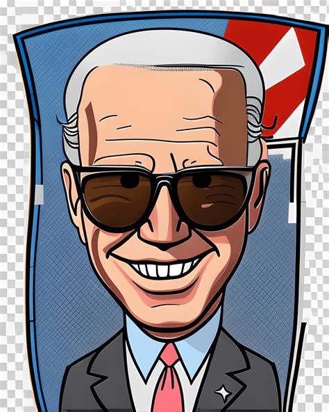 Funny Joe Biden Cartoon with Sunglasses · Creative Fabrica