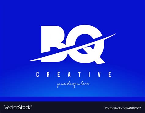 Bq b q letter modern logo design white yellow Vector Image