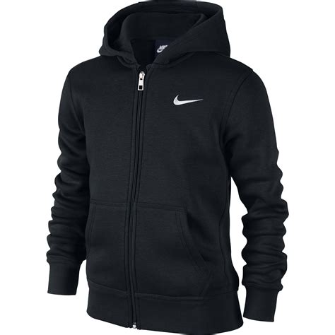 Nike Boys YA76 Brushed Fleece Full-Zip Hoodie - Black - Tennisnuts.com