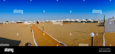 Thar desert, Rajasthan, India - October 15th 2019 : Panoramic view of ...