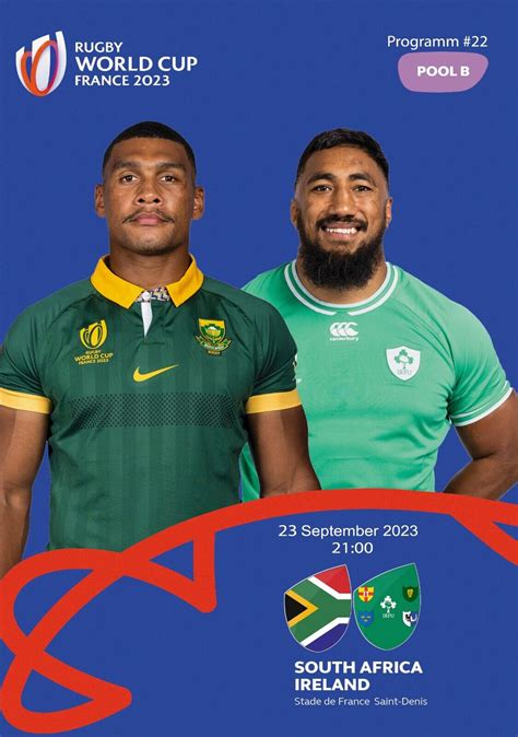 #22 SOUTH AFRICA v IRELAND 23 September 2023 RUGBY WORLD CUP FAN ...