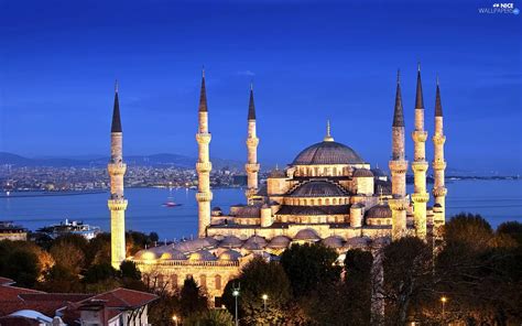 Sultan Ahmed Mosque, Istanbul, Turkey, The Blue Mosque - Nice wallpapers: 1920x1200