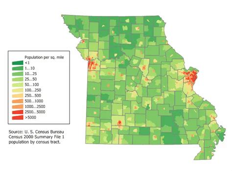 Missouri Population Map • Mapsof.net