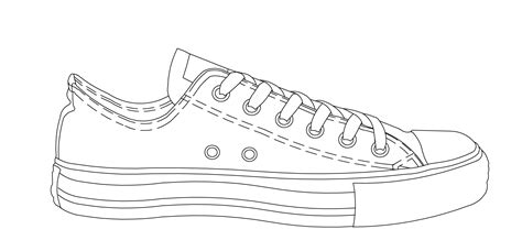 Easy Drawing Of Converse Shoe Converse Drawing Sneakers Drawing Shoes Drawing