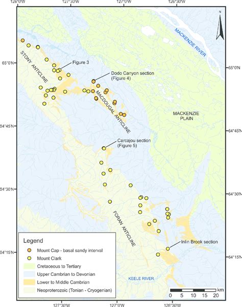 Map of eastern Mackenzie Mountains and adjacent Mackenzie Plain ...