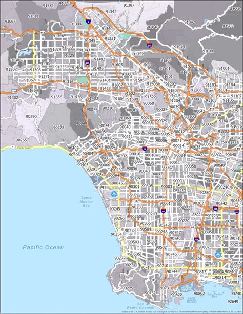 Los Angeles Zip Code Map - GIS Geography