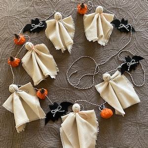 Ghost Garland Halloween, Halloween Decor, Farmhouse Decor, Halloween ...