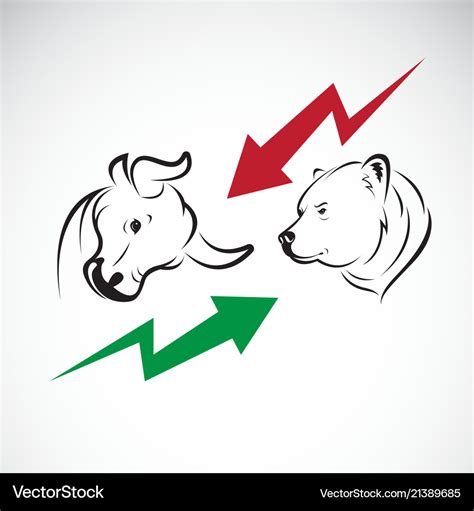 Bull and bear symbols of stock market trends Vector Image