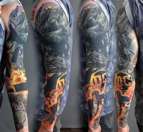 Batman Sleeve Tattoo by Alan Aldred: TattooNOW