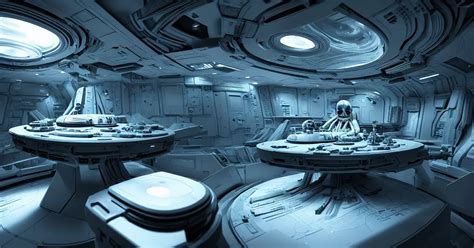 very detailed interior of the alien spaceship with | Stable Diffusion