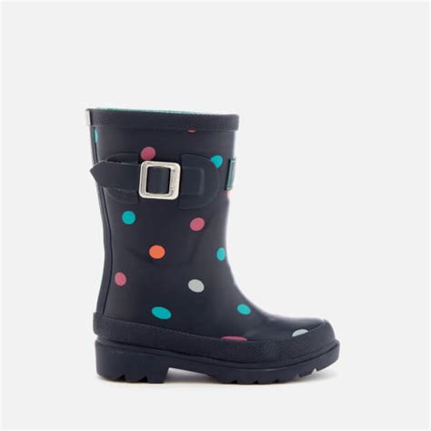 Joules Kids' Tiny Spot Wellies - Navy | FREE UK Delivery | Allsole