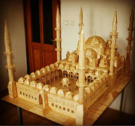 Architectural Scale Model is Popsicle Stick Art Made from 15,000 Sticks