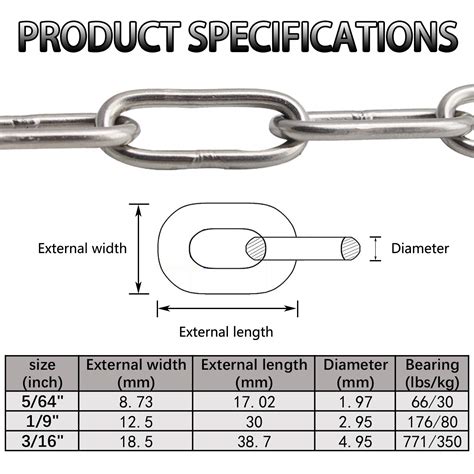 1 2 Inch Stainless Steel Anchor Chain - Full line of stainless steel chain including anchor ...