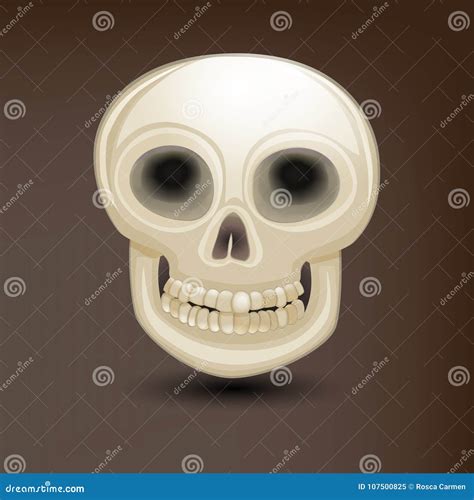 Human skull in front view stock vector. Illustration of graphic - 107500825