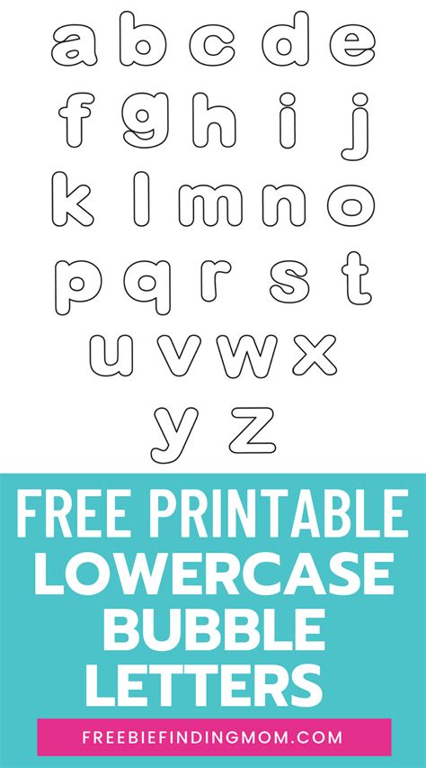 Free Lowercase Bubble Letters to Print - Freebie Finding Mom in 2021 | Bubble letters, Printable ...