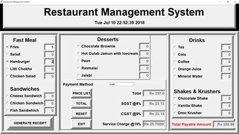 Restaurant Management System In Python With Source Code - Codezips