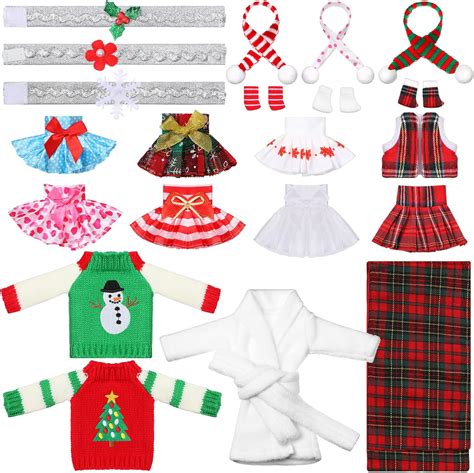 Amazon.com: Sanwuta 24 Pieces Christmas Elf Doll Accessories Set ...