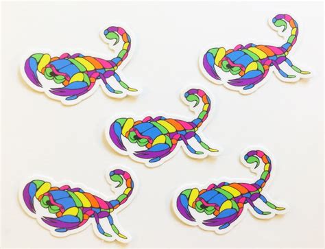 Colorful Scorpion Vinyl Stickers Scorpion Art Stickers Folk - Etsy