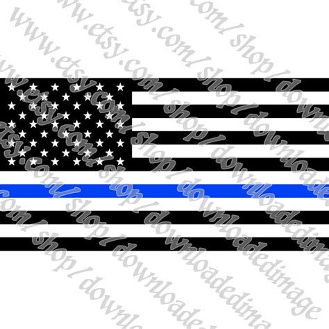 Thin Blue Line Flag SVG, Police Flag PNG, Law Enforcement AI, Jpf - Etsy