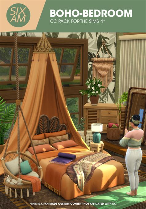 Boho Bedroom (CC Pack for The Sims 4) – @imfromsixam on Tumblr