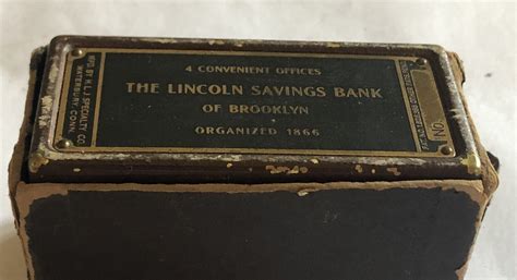 Lincoln Savings Bank Vintage Metal Coin Bank 1930s AS IS Brooklyn New ...