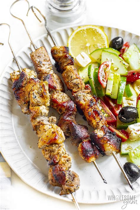 Greek Souvlaki (Tender, Juicy, Easy!) - Wholesome Yum