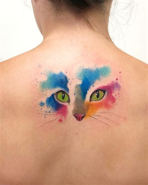 Watercolor Tattoos Will Turn Your Body into a Living Canvas in 2020 | Watercolor cat tattoo, Cat ...