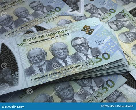 Namibian Money. Namibian Dollar Banknotes. 30 NAD Dollars Bills Stock Photo - Image of stack ...