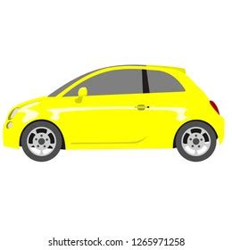 Yellow City Car Side View Stock Vector (Royalty Free) 1265971258 ...